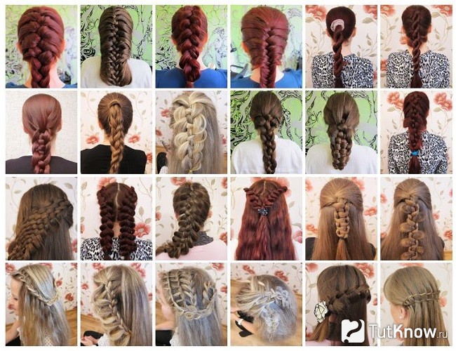 Различные варианты плетения кос