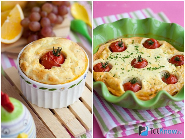 Запеканка с помидорами и кабачками