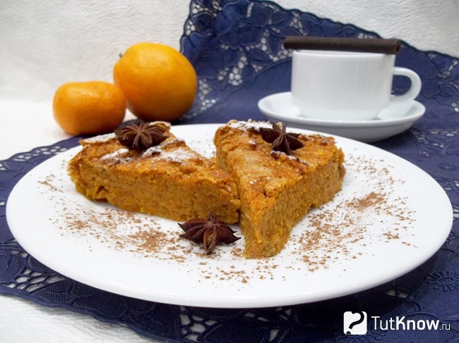 Готовая запеканка из тыквы и моркови