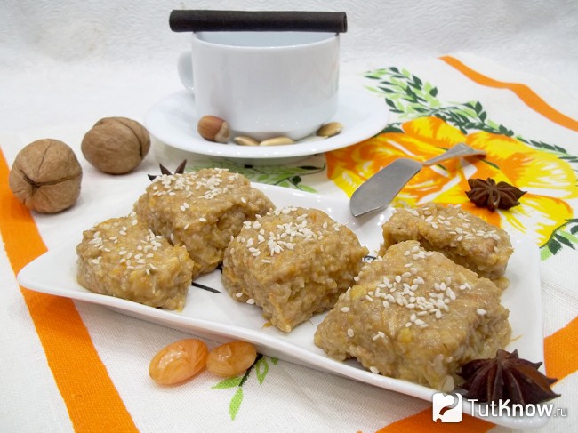 Готовая тыквенная халва