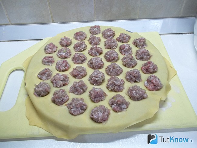 Пельменица заполнена фаршем