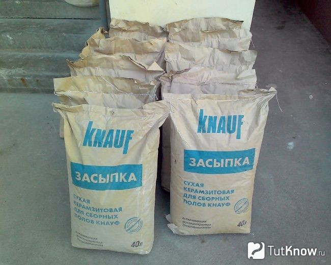 Сухая керамзитовая засыпка