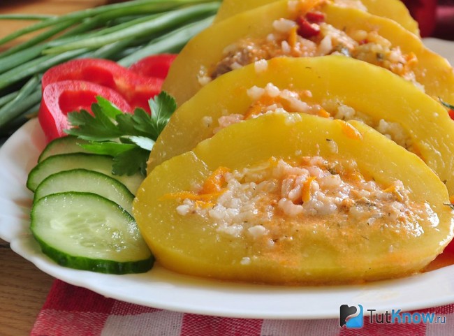 Фаршированные кабачки запеченные в духовке