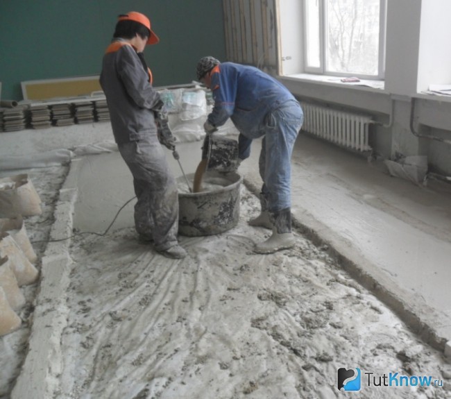 Приготовление раствора для стяжки