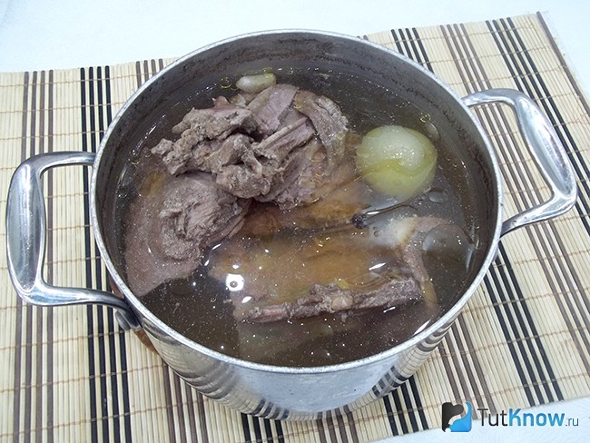 Мясо отварено