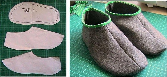 Комнатные самодельные тапочки