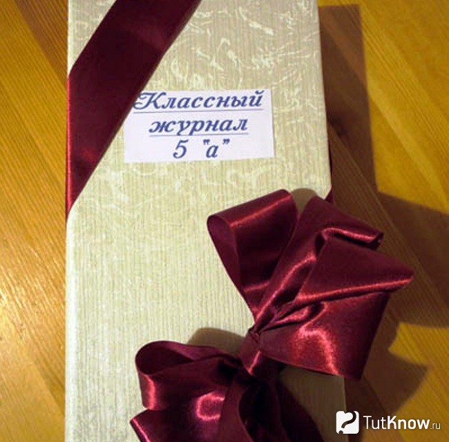 Классный журнал из коробки конфет снаружи