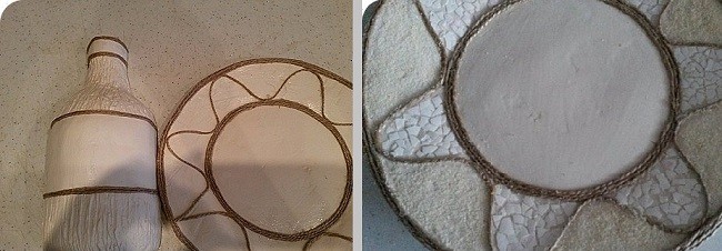 Декорирование бутылки и тарелки