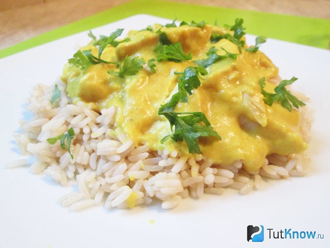 Курица карри с рисом