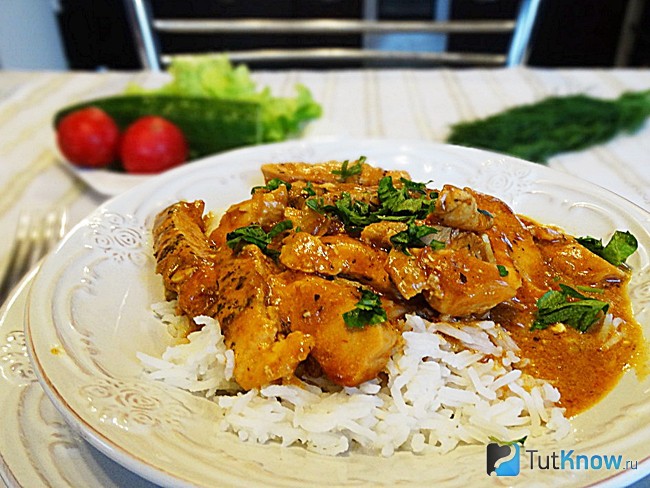 Как приготовить курицу карри с рисом