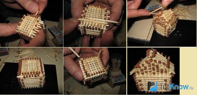 Пошаговое изготовление спичечного домика