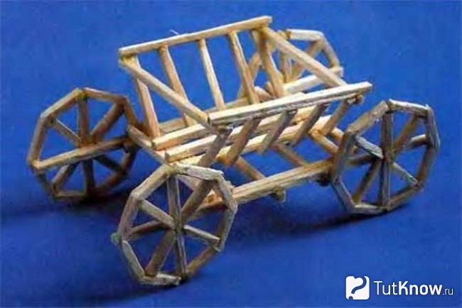 Телега из спичек