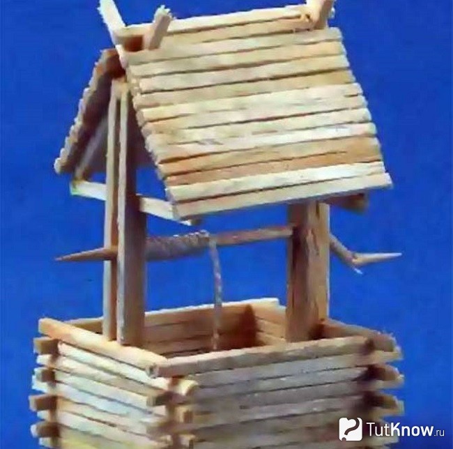 Колодец из спичек