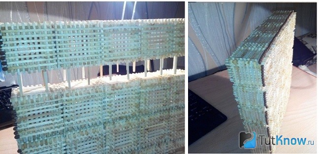 Сооружение полотна для картины из спичек