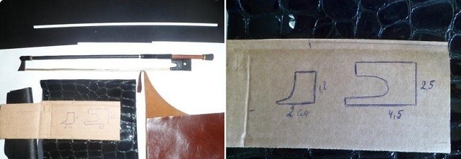 Соединение заготовок скрипки для коллажа