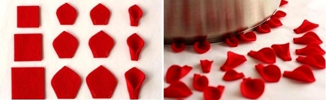 Заготовки для розы из ткани