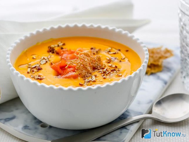 Тыквенный крем-суп с сыром