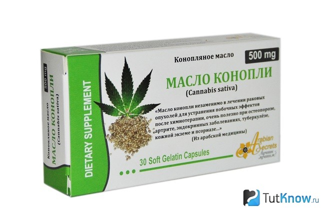 Конопляное масло в упаковке