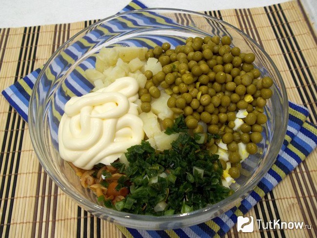все продукты соединены в емкости