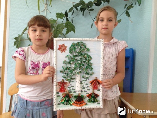 Готовая аппликация берёзка