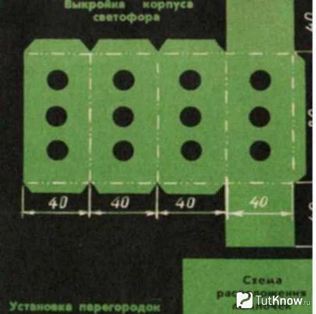 Создание коробки-светофора из картона