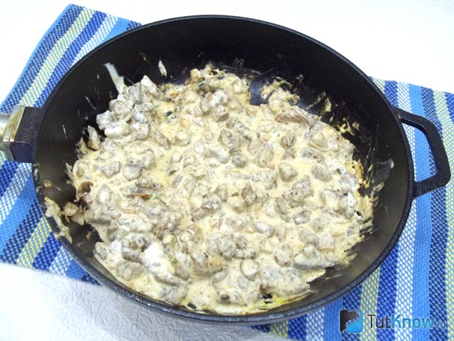 Мясо перемешано