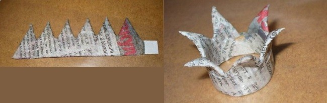Изготовление короны из газеты