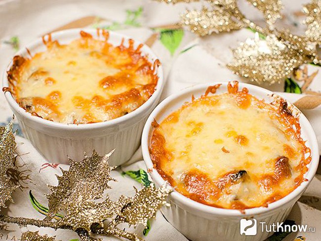 Пошаговый рецепт жульена с курицей и грибами в духовке