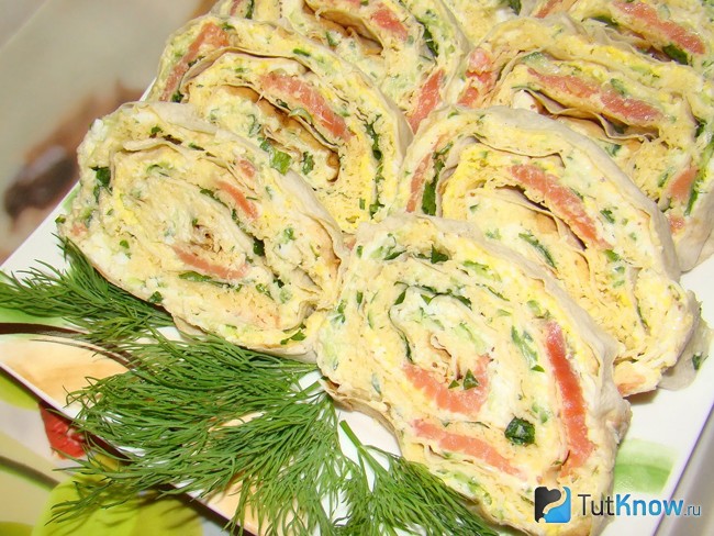 Рулет из лаваша с сыром