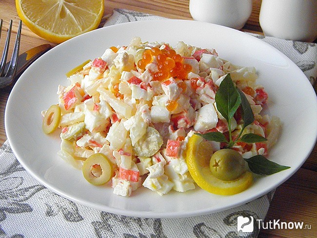 Салат «Дамский каприз» с языком