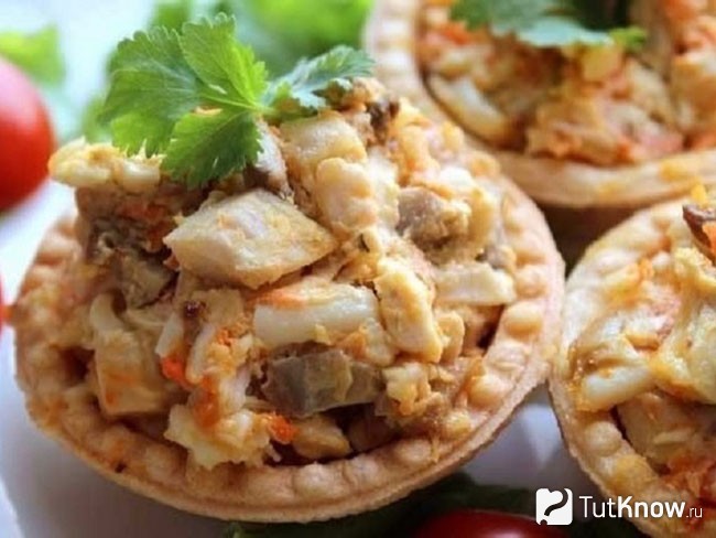 Тарталетки с курицей