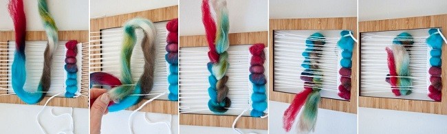 Косички из толстых нитей в рамке