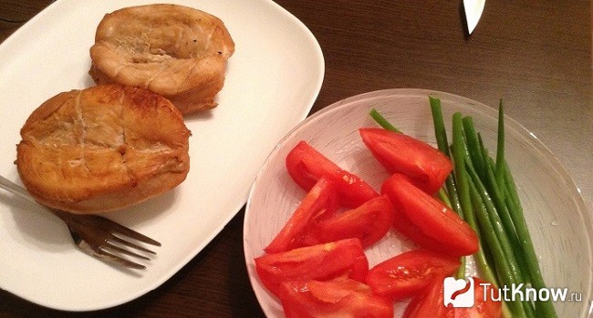 Мясо на пару и овощи