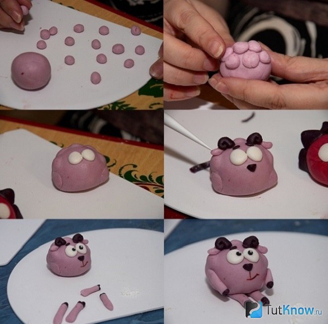 Лепка Бараша из пластилина