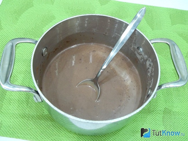 Продукты перемешаны и уварены