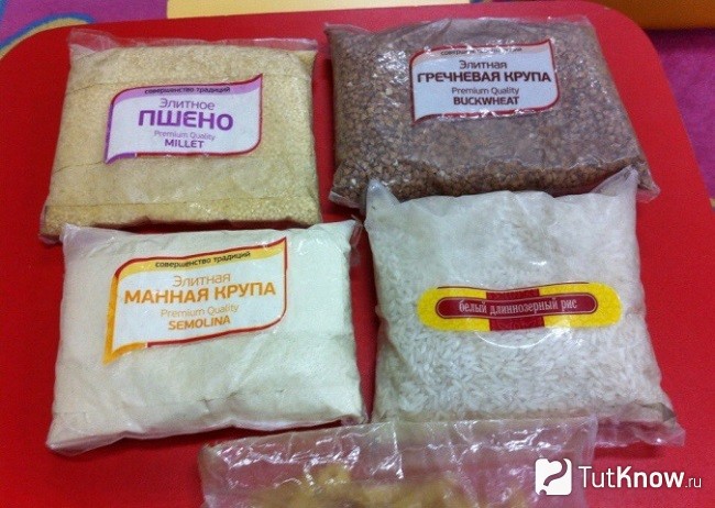 Крупы для игры в магазин