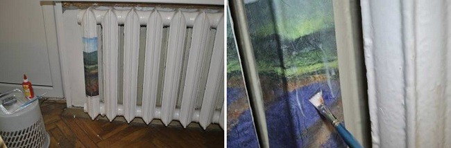 Подготовка для декора батареи в технике декупаж