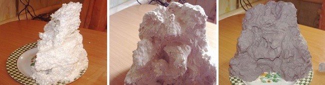 Заготовка горы из монтажной пены