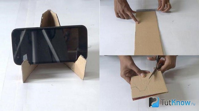 Подставка для смартфона из гофрированного картона