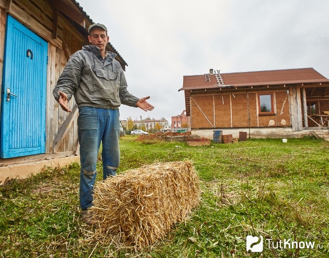 Утеплитель из соломы в блоке