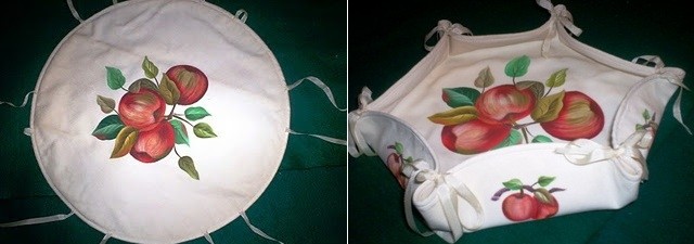 Круглая хлебница из ткани