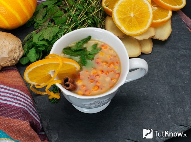 Облепиховый чай с апельсином
