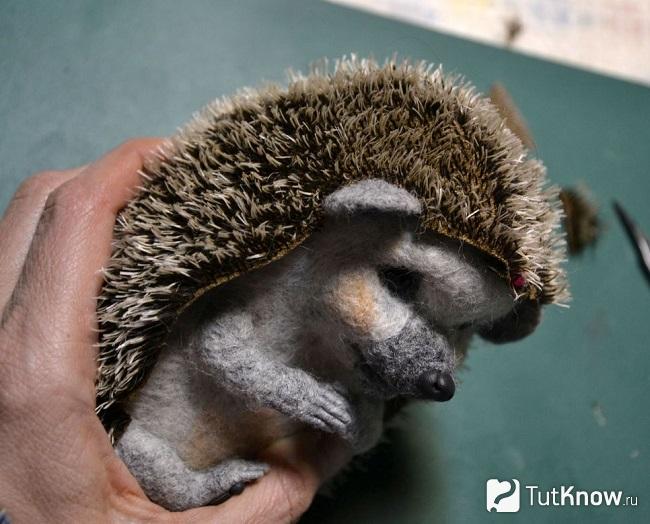 Отделка спинки ёжика