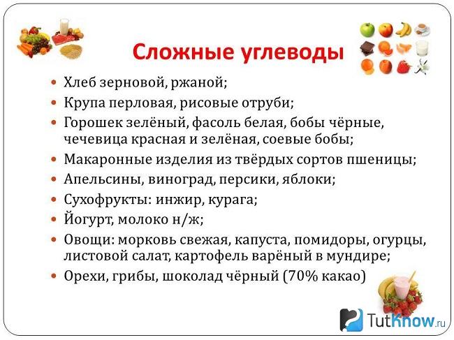 Справка о сложных углеводах