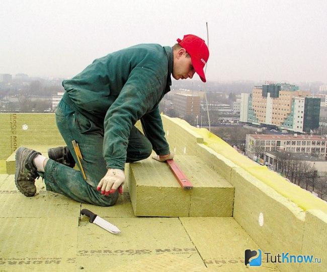 Теплоизоляция плоской крыши каменной ватой