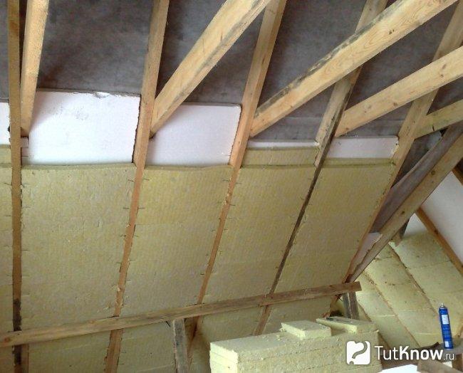 Теплоизоляция чердака каменной ватой