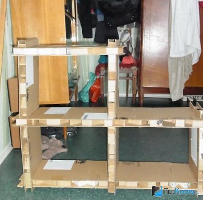 Формирование подвесной полки из картона
