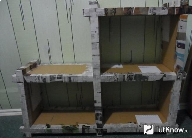 Заготовка подвесной полки из картона