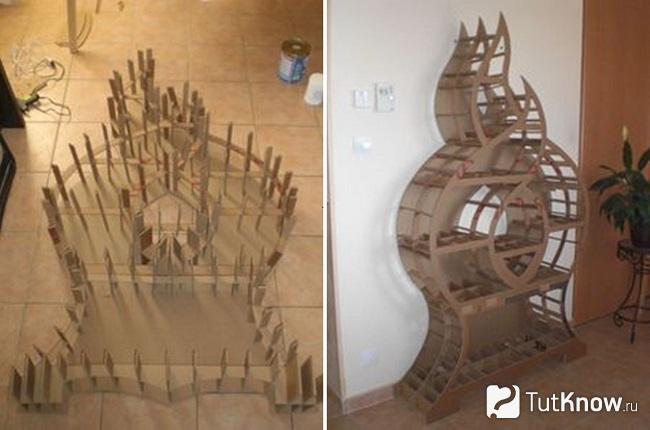 Средняя и передняя часть полок из картона