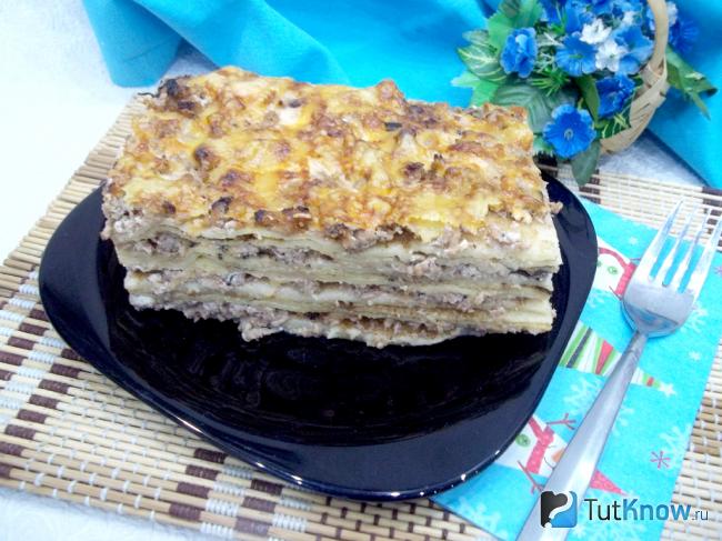 Готовая лазанья из блинов